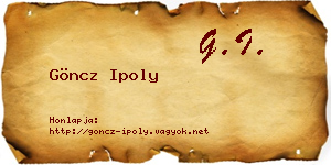 Göncz Ipoly névjegykártya